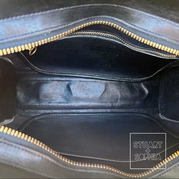 Vintage 80s Coach Leather Brighton 9895 Bag Large Unlined Black Crossbody - Picture 6 of 10